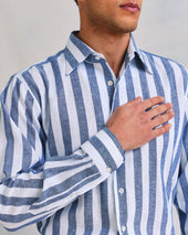 Deck Chair Stripe Linen Relaxed Fit Shirt