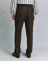 Brown Wool and Linen Heritage Trousers