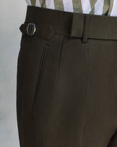 Brown Wool and Linen Heritage Trousers