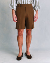 Brown Seersucker Shorts