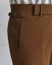 Brown Seersucker Shorts