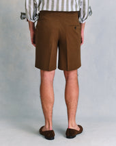 Brown Seersucker Shorts