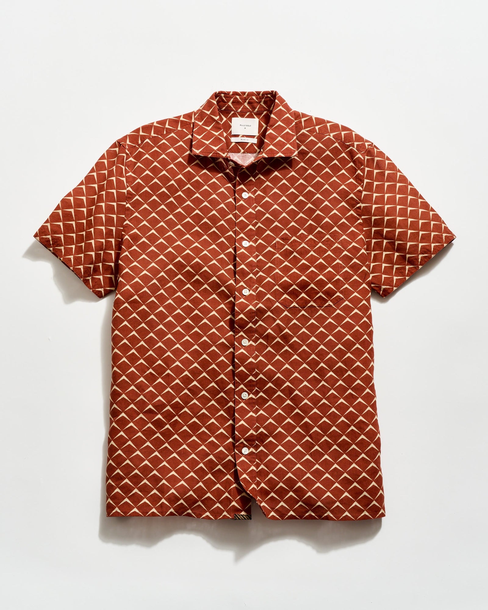 Short Sleeve Pagoda Tile Linen Treme Shirt