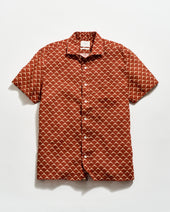 Short Sleeve Pagoda Tile Linen Treme Shirt