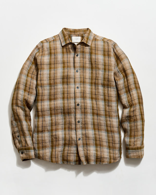 Dobby Plaid Linen Cedar Shirt