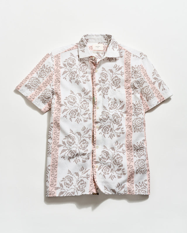 Short Sleeve Textural Tropical Roses Treme Shirt