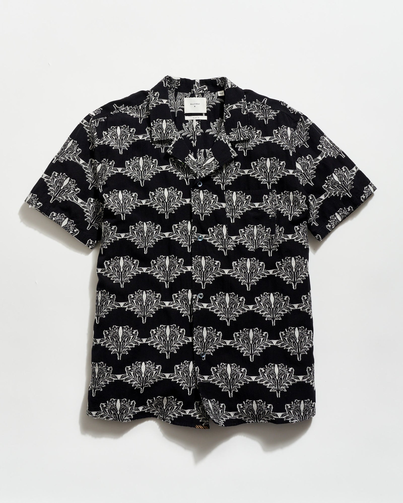 Short Sleeve Botanical Jacquard Camp Shirt