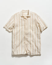 Short Sleeve Textured Dobby Stripe Contrast Treme