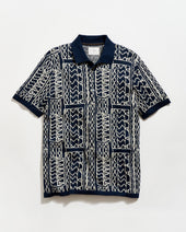 Geo Stitch Sweater Polo