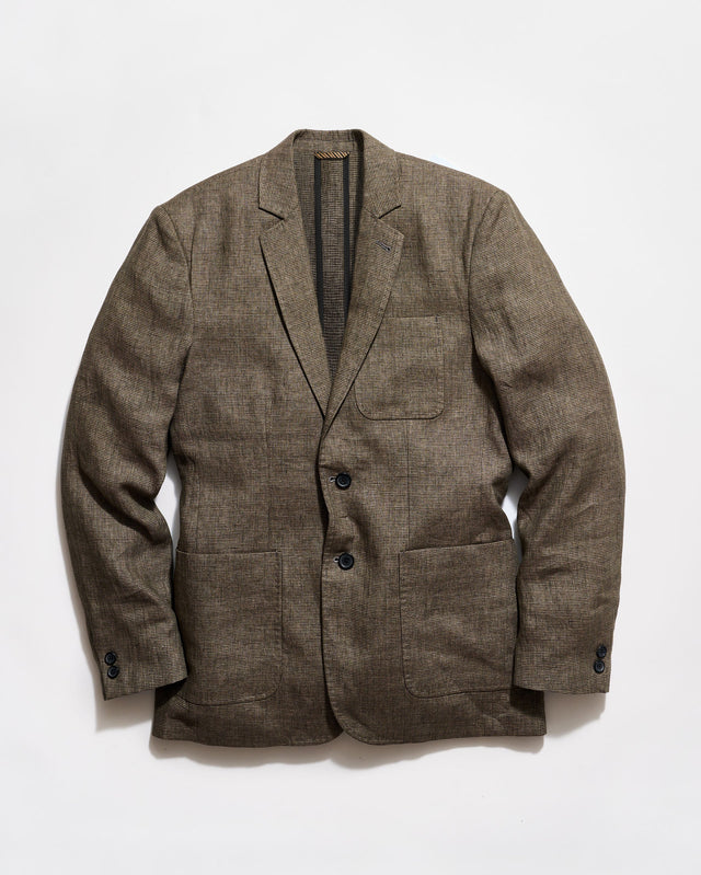 Micro Houndstooth Linen Archie Jacket