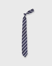 Silk Repp Tie In Sky White Stripe