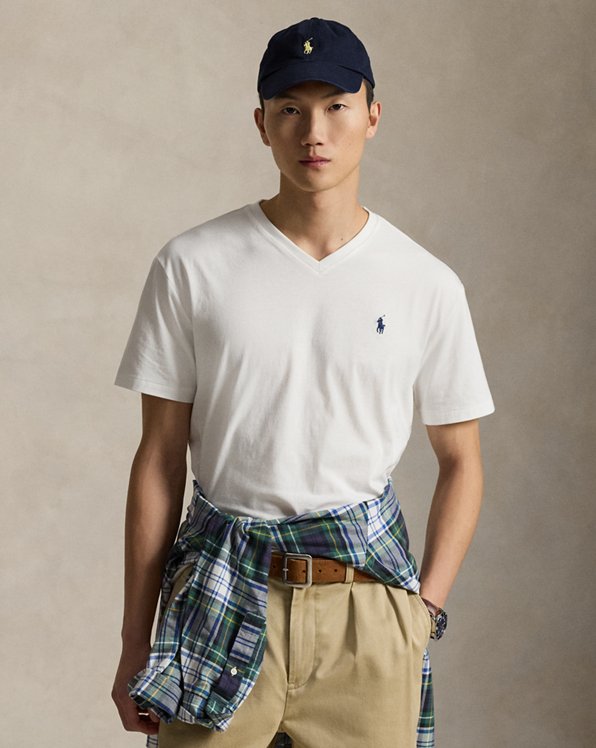 Classic Fit Jersey V Neck T Shirt