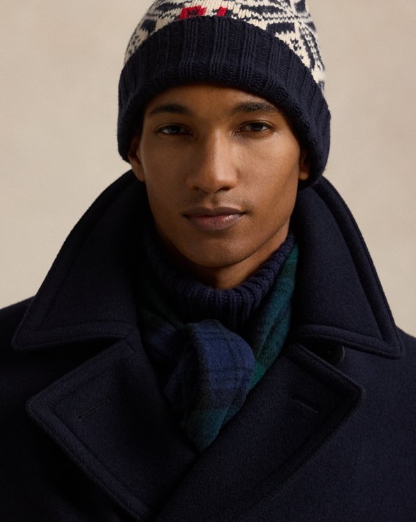 Polo Wool-Blend Melton Peacoat