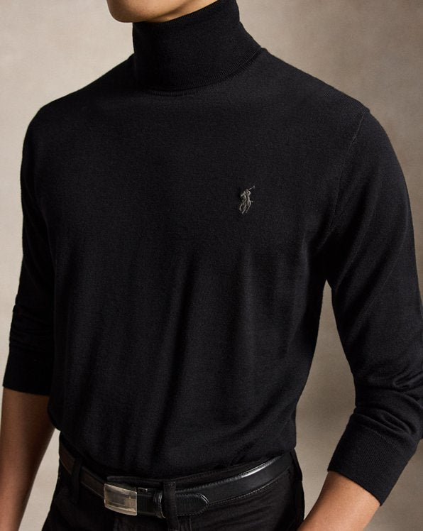 Washable Wool Turtleneck Sweater