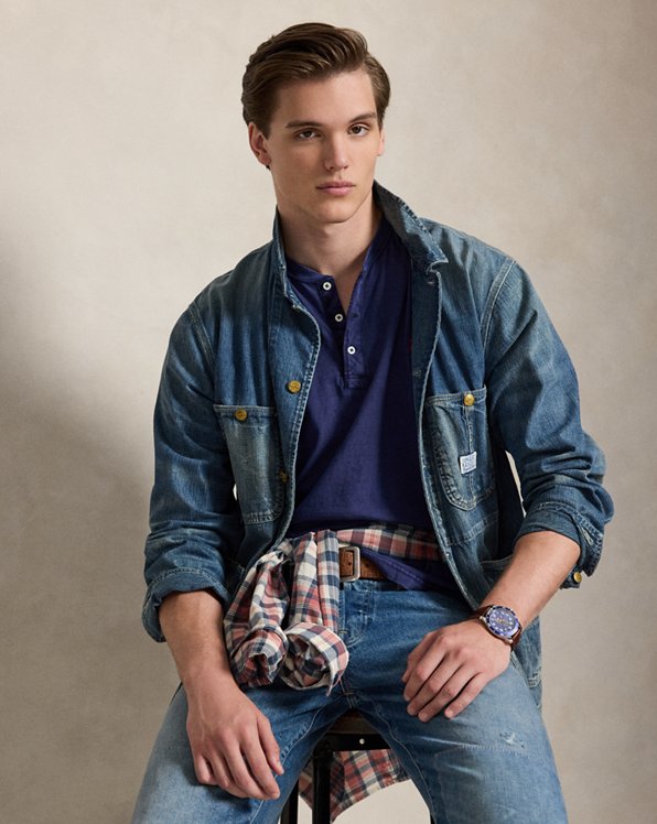 Slub Jersey Short Sleeve Henley Shirt