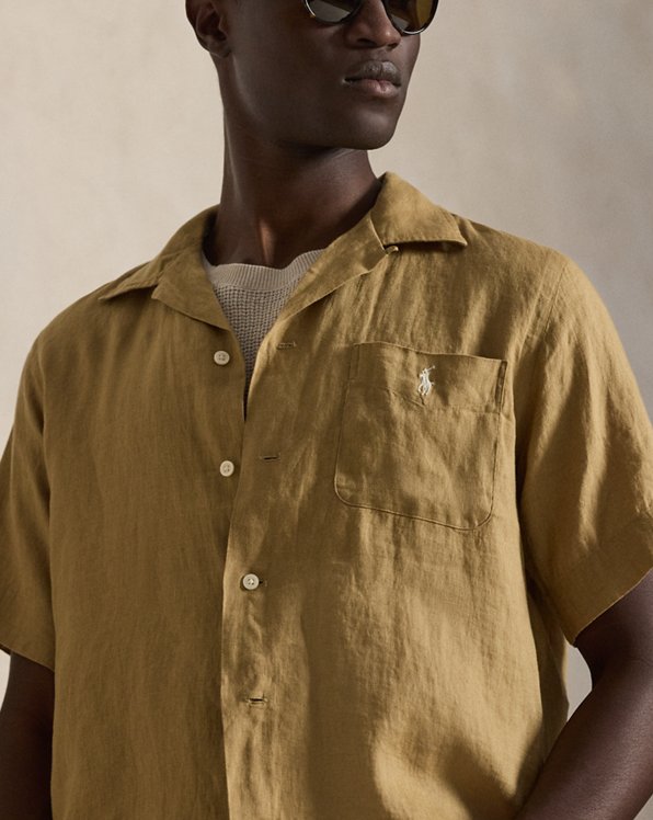 Classic Fit Linen Camp Shirt