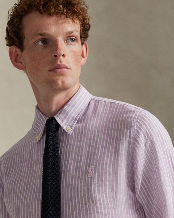 Classic Fit Striped Linen Shirt