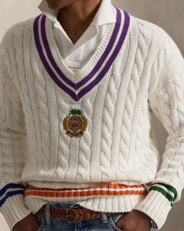 Embroidered Cotton Linen Cricket Sweater