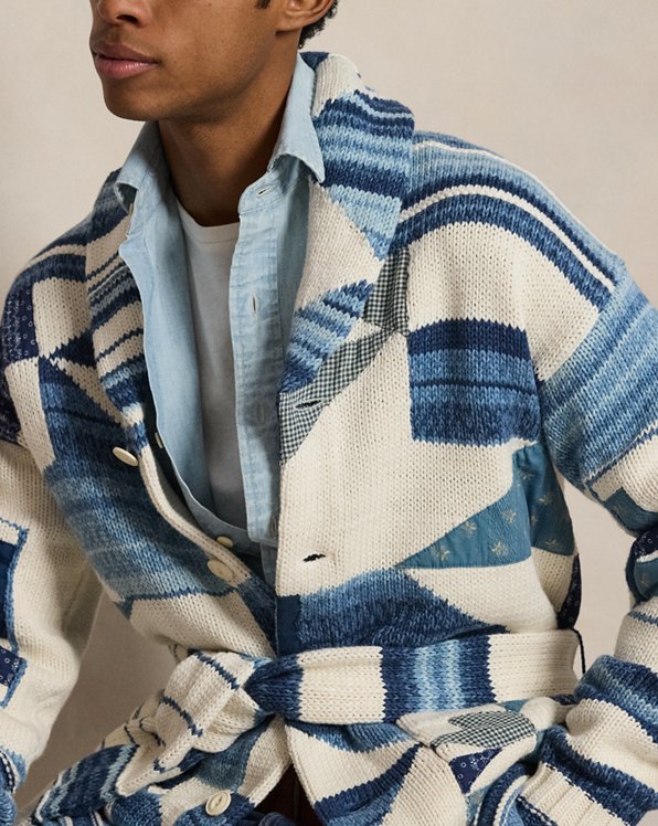 Appliqu D Cotton Linen Cardigan
