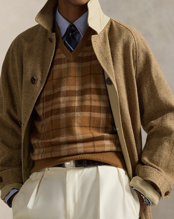 Plaid Cashmere Sweater Vest