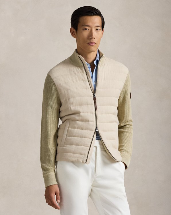 Hybrid Linen Full-Zip Sweater