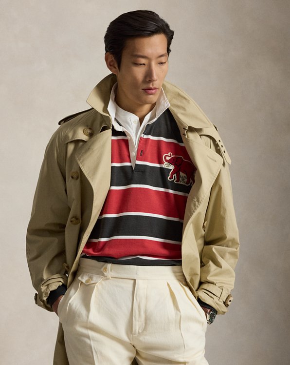 Vintage Fit Striped Jersey Rugby Shirt
