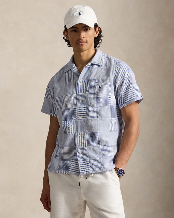 Classic Fit Patchwork Seersucker Shirt
