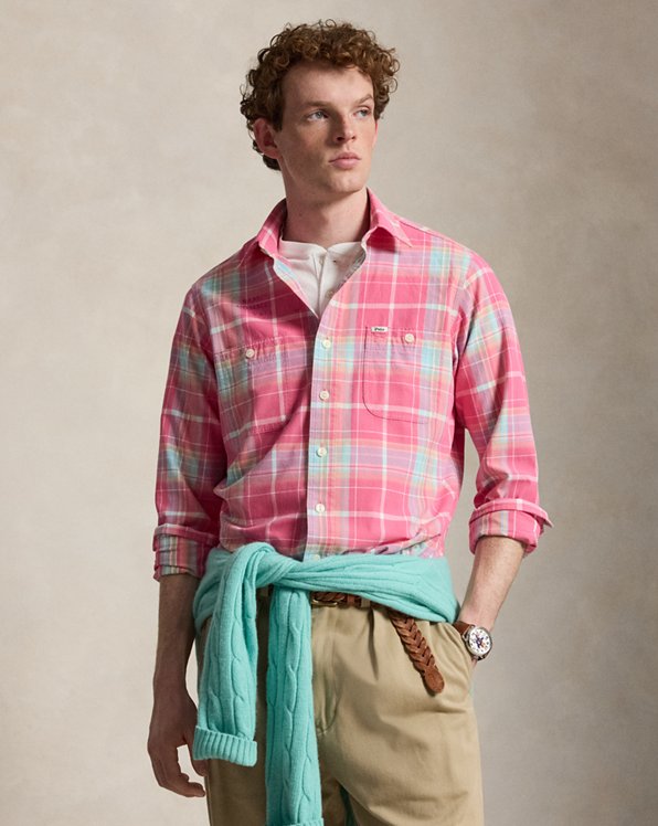 Classic Fit Plaid Chino Workshirt