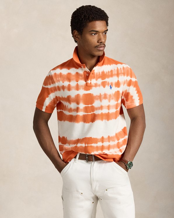 Classic Fit Tie-Dye Mesh Polo Shirt