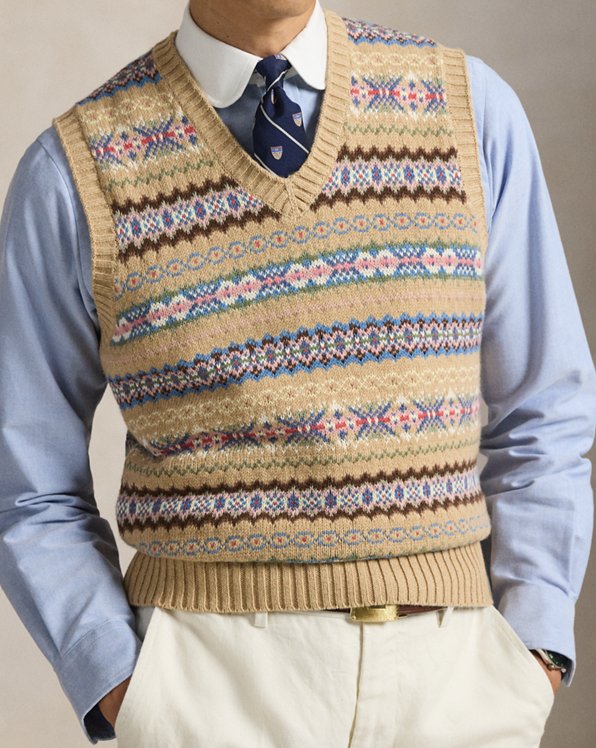 Fair Isle Cotton Wool Sweater Vest