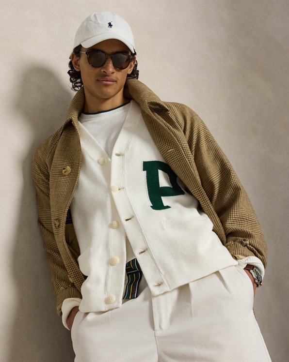 Relaxed Fit Cotton Letter Cardigan