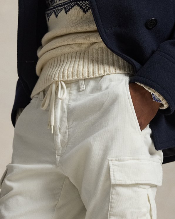 Slim Fit Stretch Corduroy Cargo Pant
