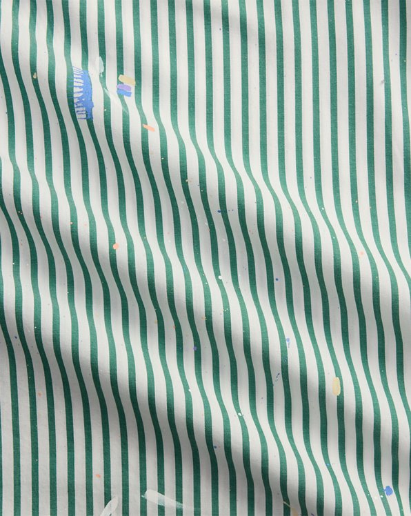 Classic Fit Paint-Splatter Striped Shirt