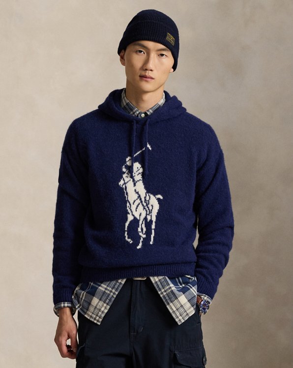 Big Pony Wool Blend Hooded Sweater