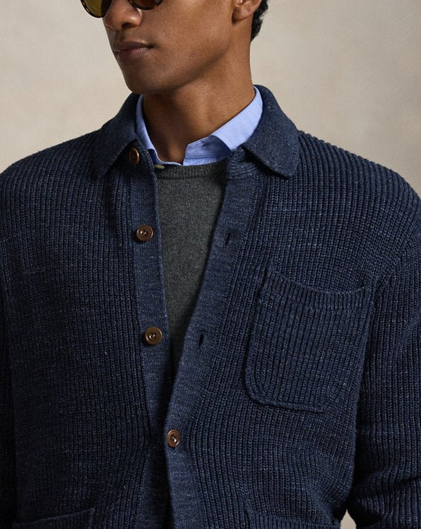 Textured Cotton Cardigan