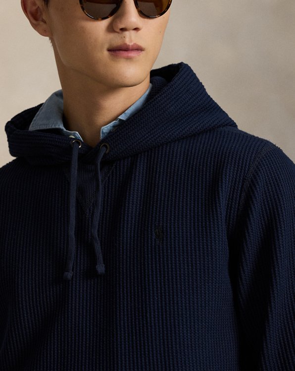 Waffle Knit Fleece Hoodie