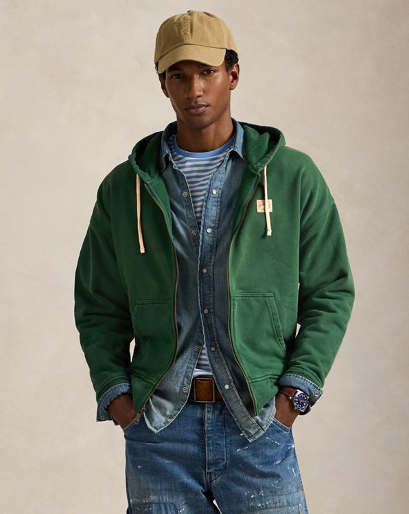 Relaxed Fit Loopback Fleece Hoodie