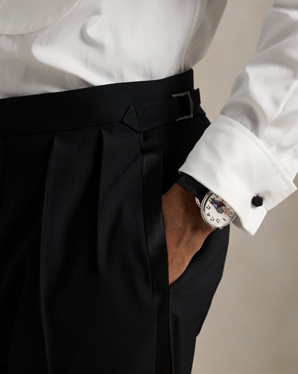 Wool Barathea Tuxedo Trouser