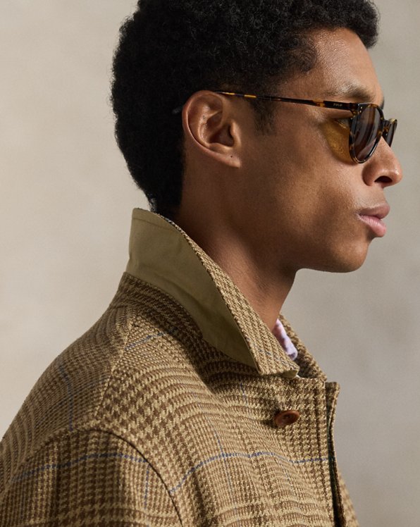 Glen Plaid Linen-Blend Jacket