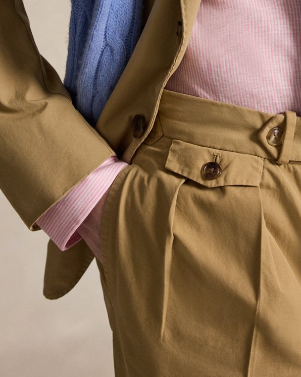Pleated Poplin Suit Trouser