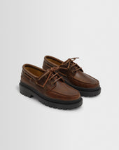 S T Valentin Italian Leather Chunky Sole Boat Shoes