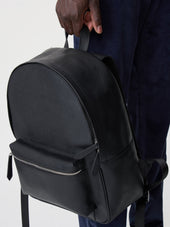 Sac Dos En Cuir Noir