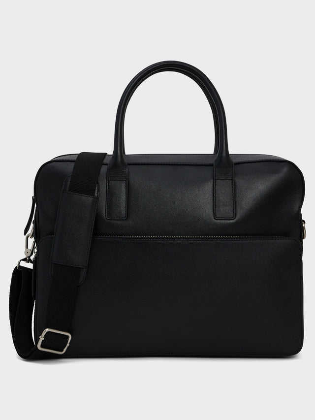 Sac ordinateur en cuir noir
