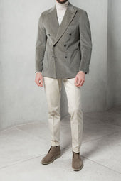 Corduroy Double Breasted Jacket Made In Italy