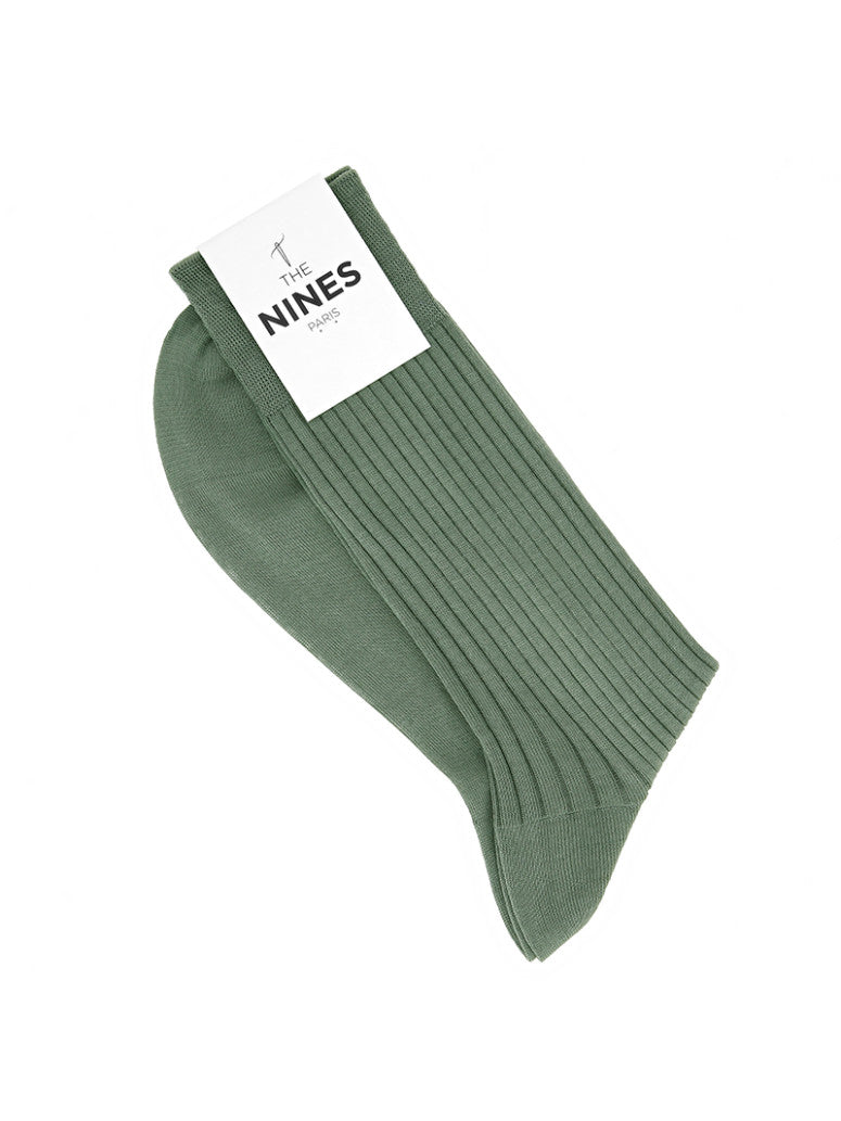 Green Cotton Lisle Socks