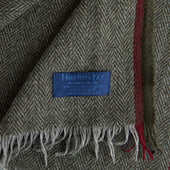 Green Pinstripe Pure Cashmere Scarf
