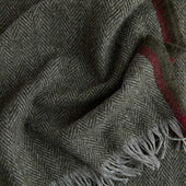 Green Pinstripe Pure Cashmere Scarf