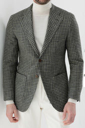 Sage houndstooth jacket - Made in Italy