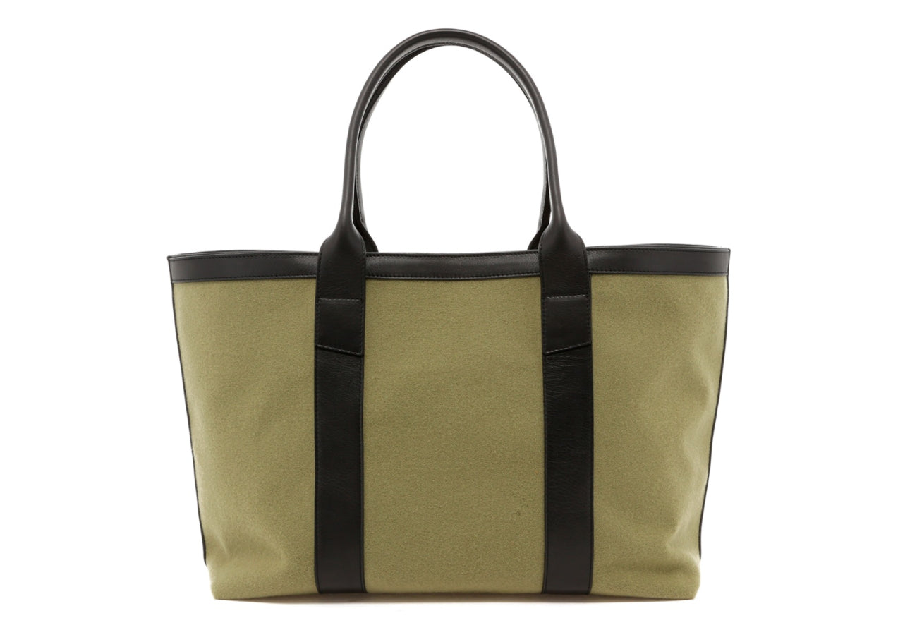 Large Working Tote Sage Ochre Felt Leather Trim
