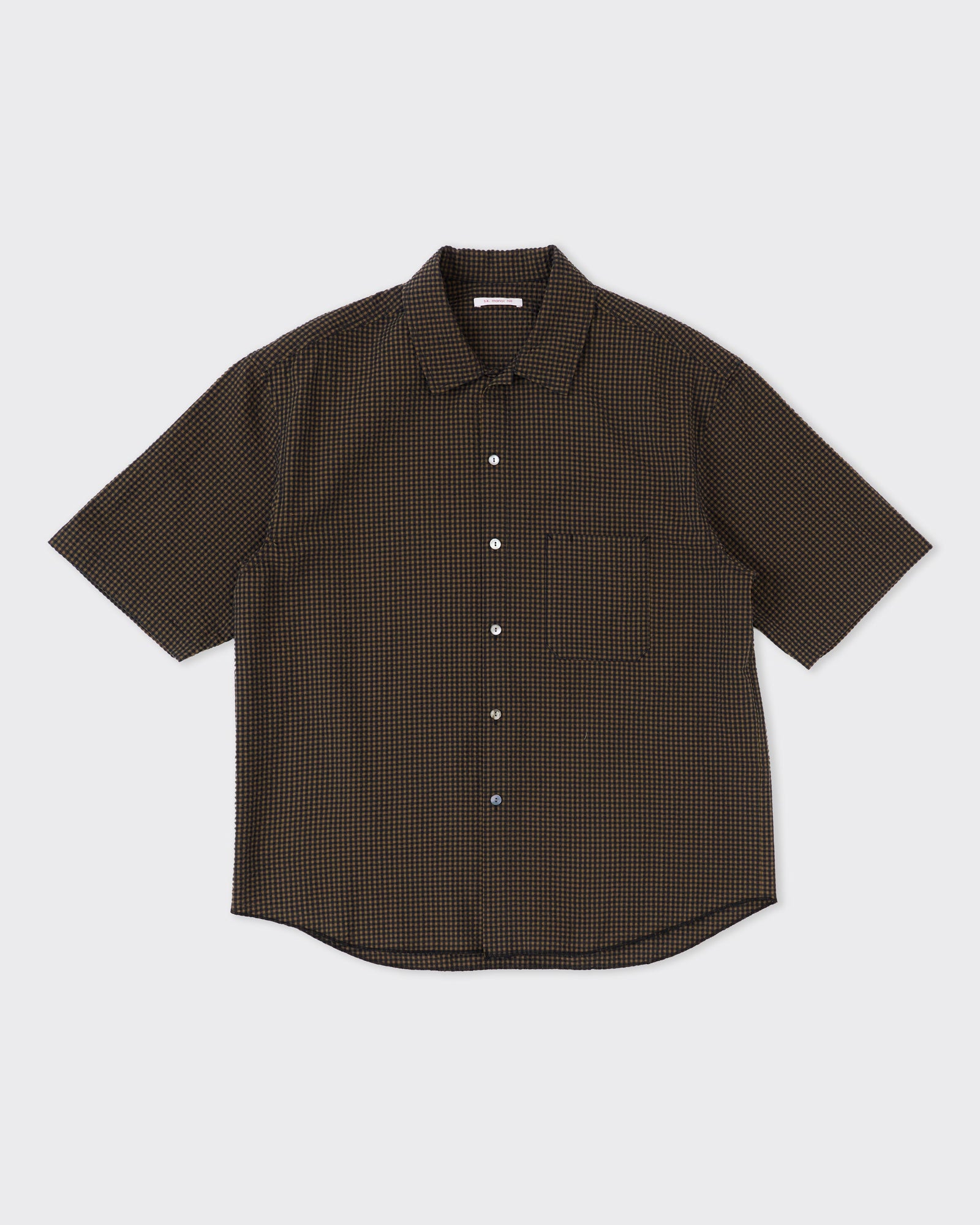 Shirt Navy Tan Green Plaid